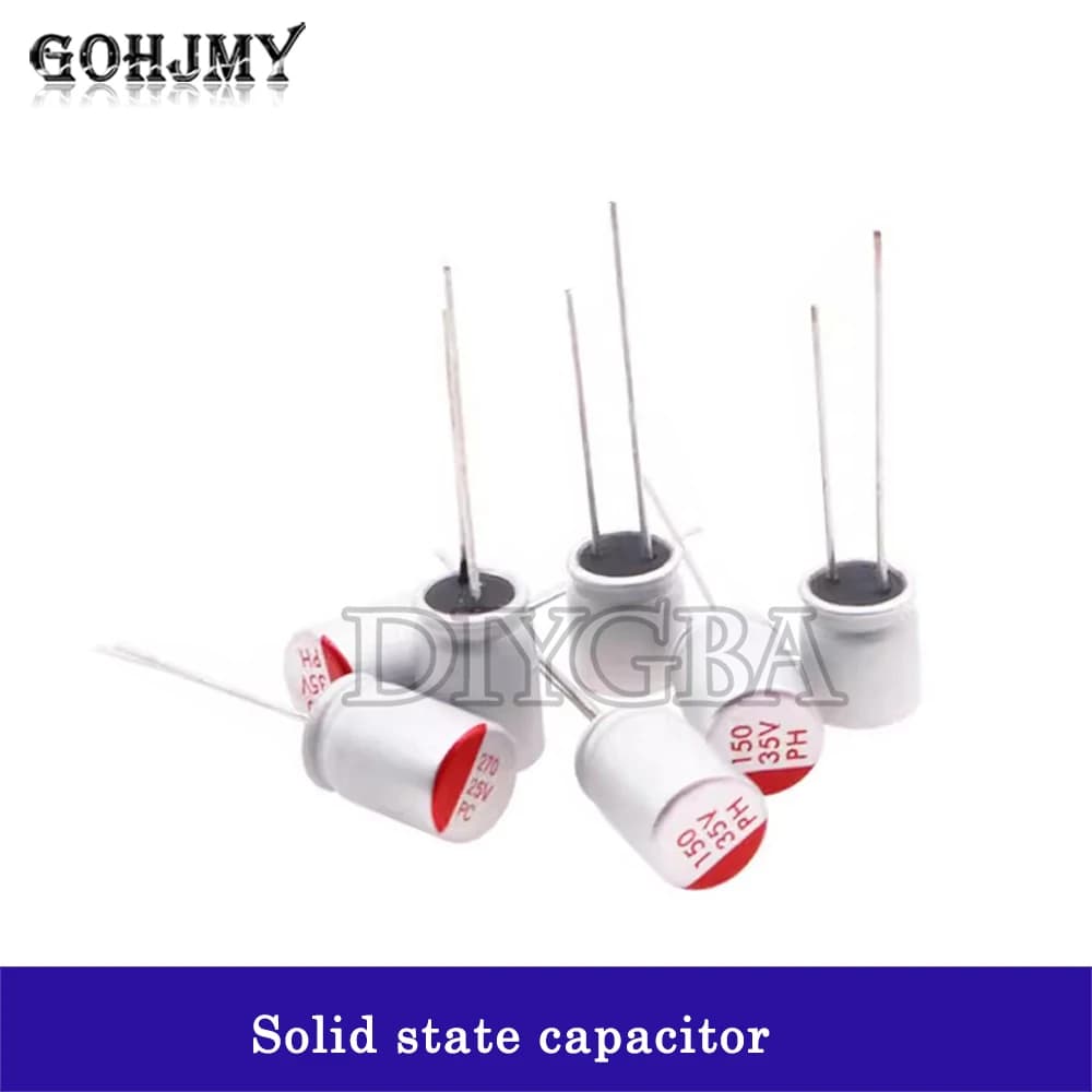 10PCS Solid Electrolytic Capacitor DIP Low ESR 6.3V 10V 16V 25V 35V 50V 63V 10UF 47UF 100UF 220UF 470UF 820UF 1000UF 1500UF
