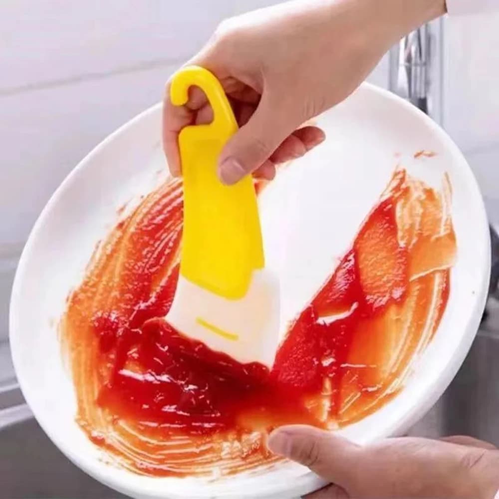 1PC/2PCS Kitchen Cleaning Soft Scraper To Remove Grease And Grease From The Bottom Of The Pan Soft Head Cleaner Silicone