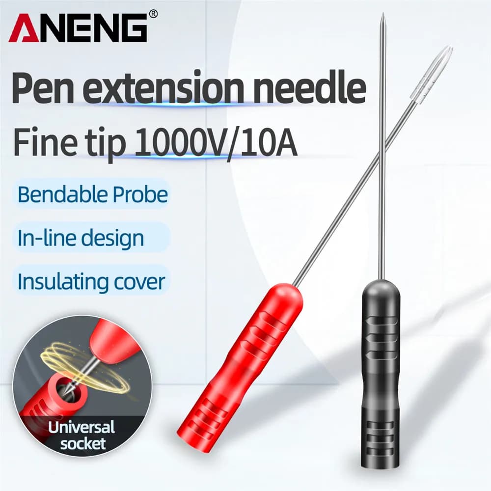 ANENG PT2003 Pen Extension Needle Tip 1 Pair Probe Tip Test Fine tip 1000V/10A Bendable Probe Detachable Accessories Tester Tool