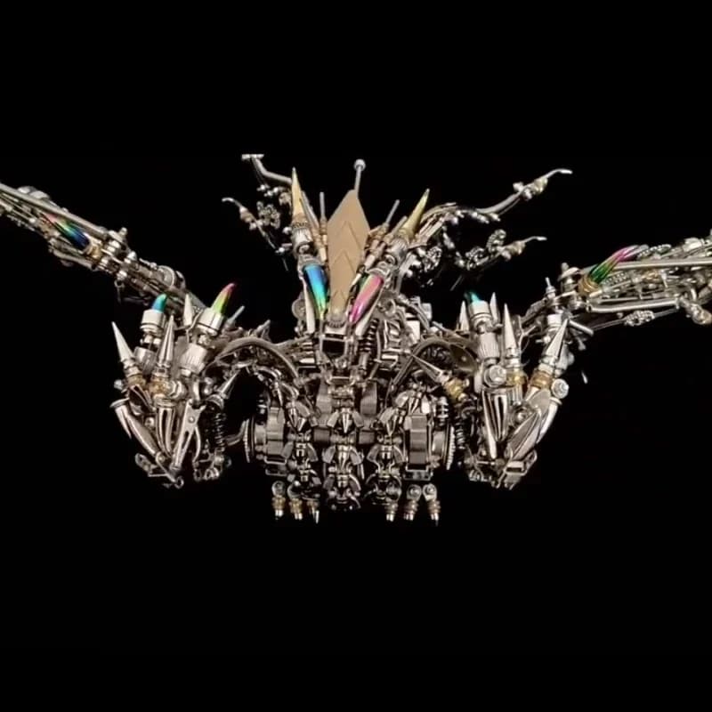 3D Puzzle Three Headed Dragon Metal Model Building Kits DIY Ancient Divine Beasts dragons Assembly Toy for Adults - 2900PCS+