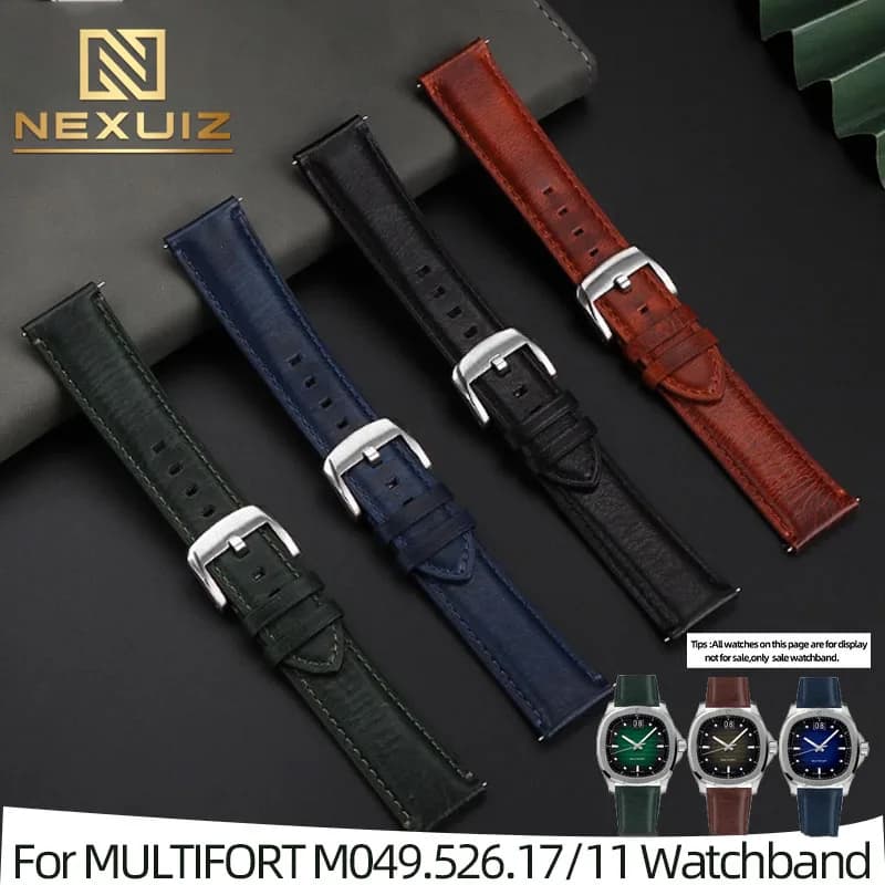 Leather Watch Strap For MIDO MULTIFORT M049.526.17/11 M005.430.36 Watchband 22mm Straight Joint Cowhide Watch Bracelet