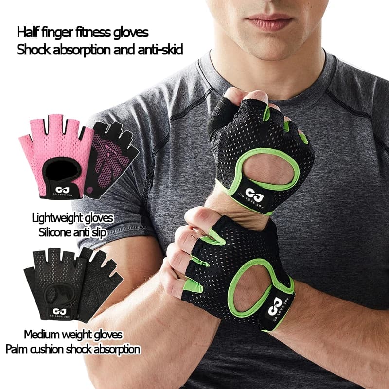 Gym Gloves Fitness Weight Lifting Gloves Body Building Training Sports Gloves Workout Half Finger Hand Protector for Men Women