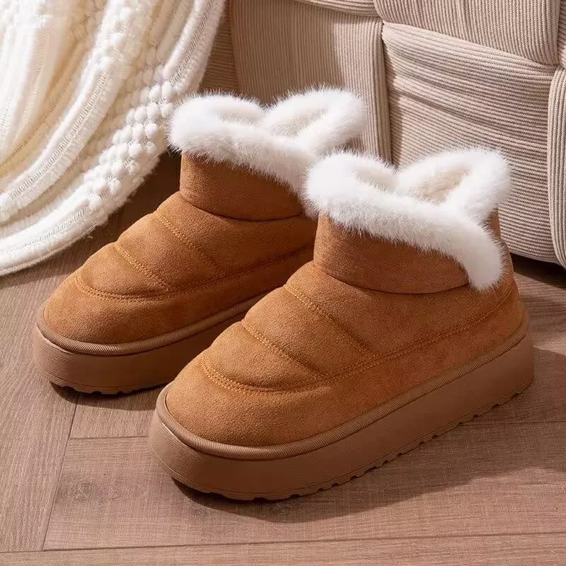 2025 Thick Soled Women's Boots With Wool Thickened Warm Home Comfort Leisure Outdoor Non-slip Personality Simple Cotton Shoes