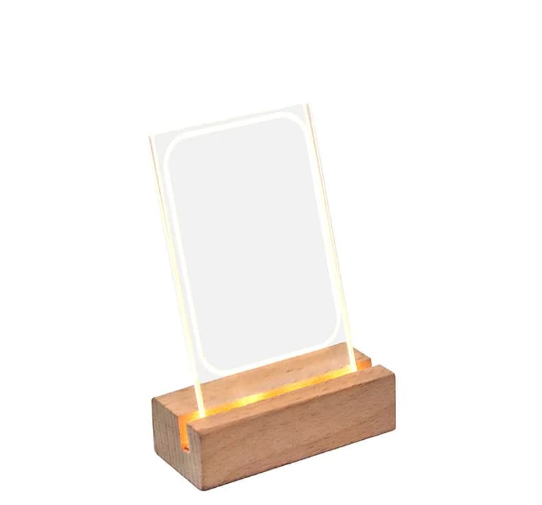 Luminous Wood Stand Instax Mini Photo Film Picture Frame With Plywood Stand Led acrylic frame
