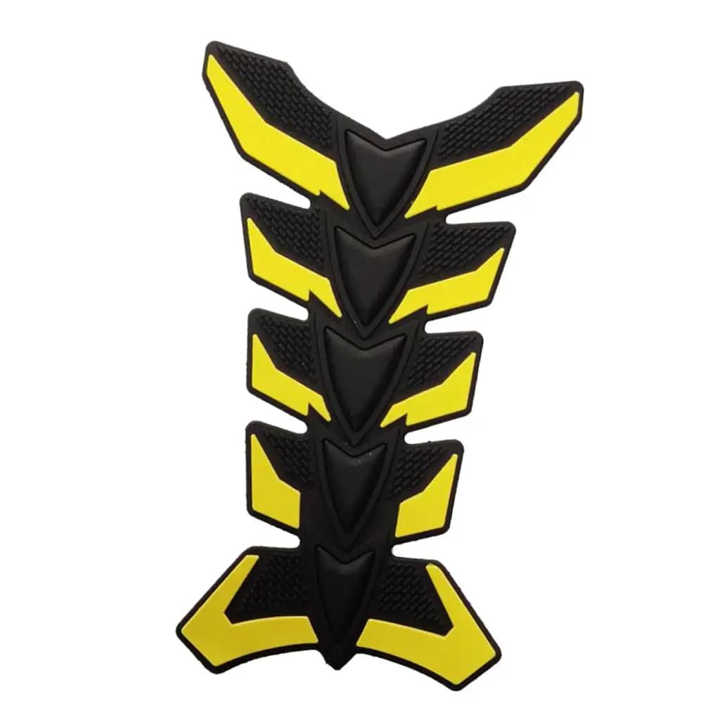 Yellow Rubber Fishbone Motorcycle Oil Fuel Gas Tank Pad Protector Sticker