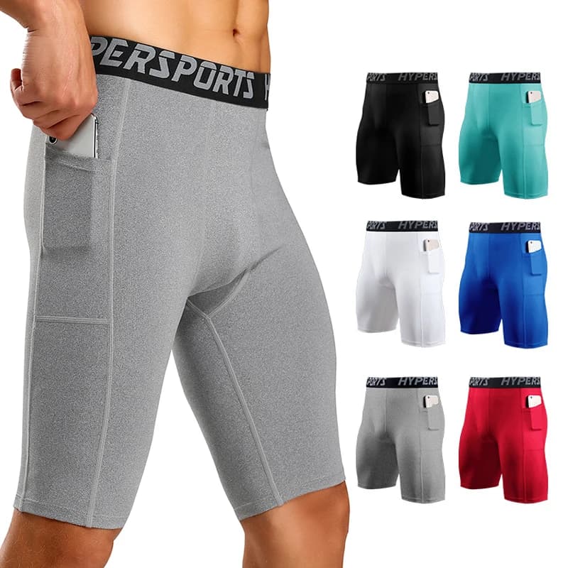 Men Running Short Quick Dry Leggings Mens Compression Tights Gym Fitness Sport Shorts Male Trunks