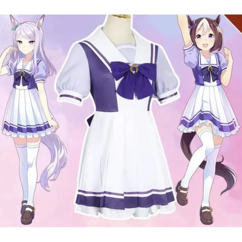 Pretty Derby Cosplay Wig UmaMusume School Uniform Cos Costume Tokai Teio Special Week Girl Cosplay Purple Dress Party Costumes