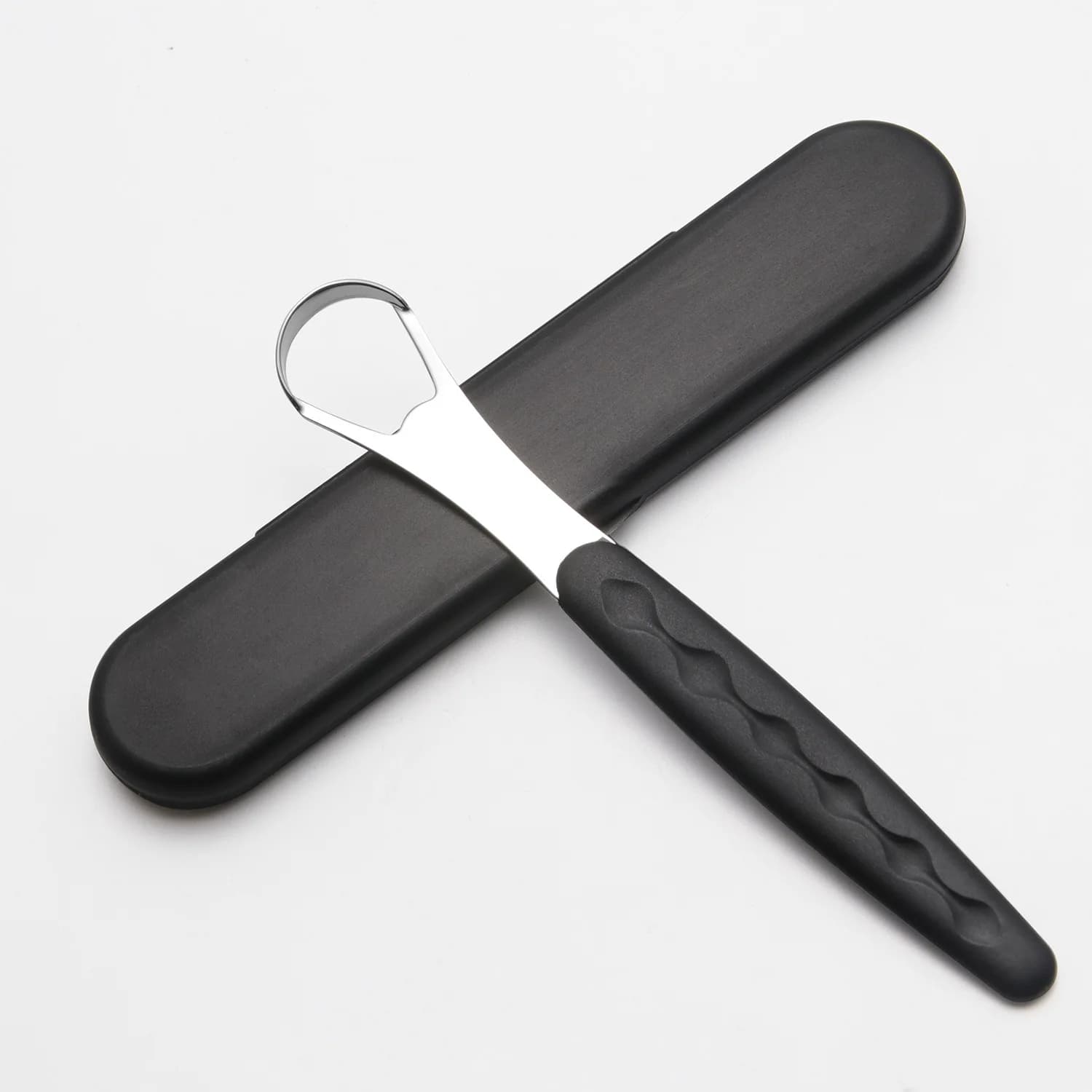 Tongue Scraper With Portable Travel Case Stainless Steel Metal Tongue Cleaner Oral Hygiene Care Easy To Clean Reduce Bad Breath