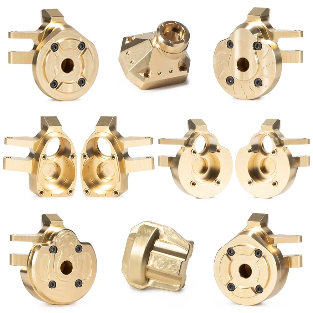 Brass Portal Weight Steering Knuckle Diff Cover Plates for 1/10 RC Crawler Axial Capra SCX10 III Axle Housing Upgrade Parts