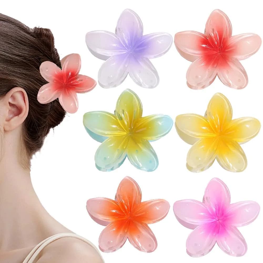 2Pcs Flower Hair Claw Clips for Women Gradient Large Claw Clips for Thick Hair Girls No-slip Hairpins Women Hair Accessories