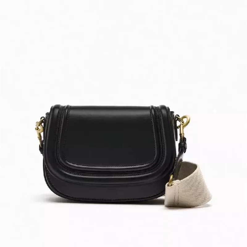 2024 New Pu Leather Women'S Crossbody Bags With Stylish Wide Shoulder Strap Fashionable Shoulder Solid Color Underarm Bags