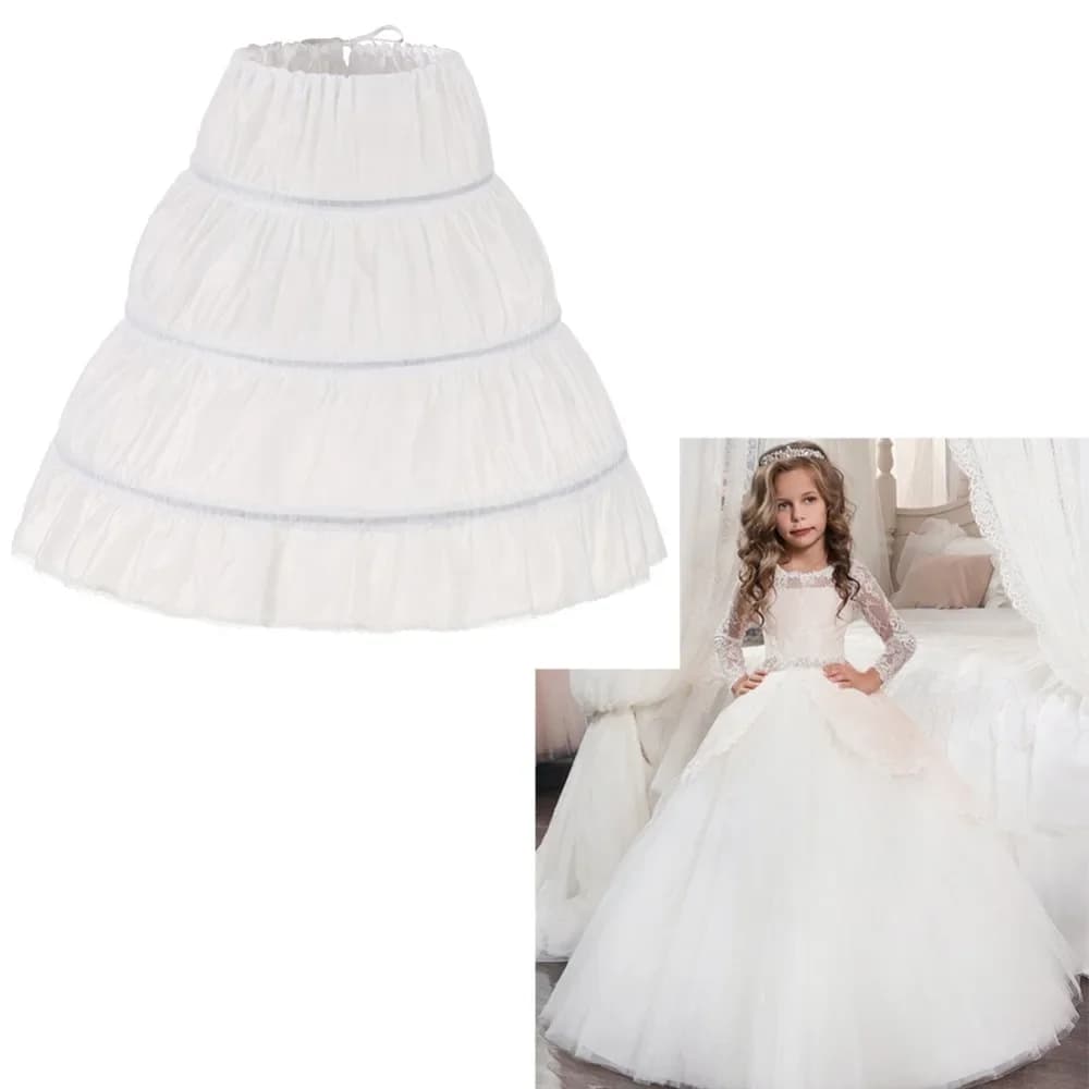 Children Kid Girl Dress Petticoat Crinoline Underskirt Wedding Accessories For Flower fluffy petticoat skirt 3 Hoops