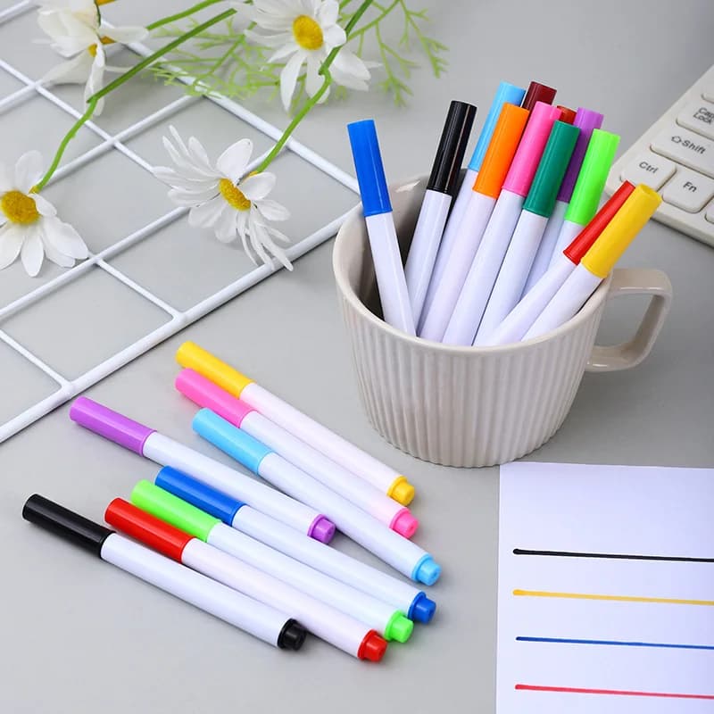 8 packs of dust-free colored whiteboard pens - learning and educational writing aids