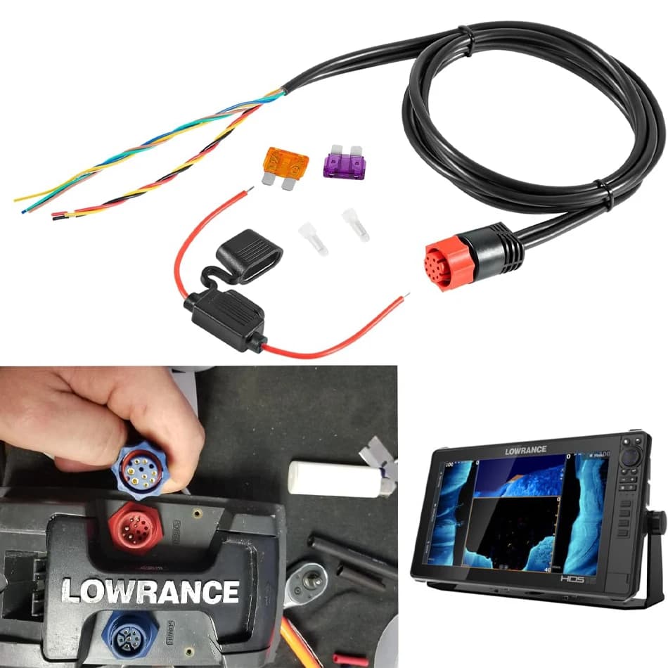 MX 000-0127-49 PC-30-RS422 Power Cable Replace for Lowrance Hds Series Elite Hook 4 Chirp, Red, Dual RS-422 Communication Ports
