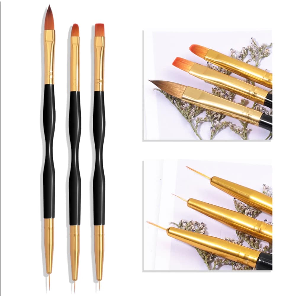 YIKOOLIN Nail Brush 3pcs Nail Art Tool ,Nail Art Accessories Nail Art Pen Nail Painting Tool Nail Art Supplies Nail suit