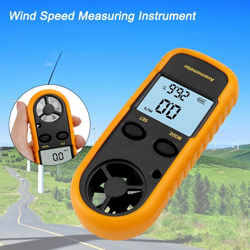 Digital Anemometer Pocket Smart Anemometer Air Wind Speed Scale Accurately Measure Wind Speed & Temperature Tool Equipment