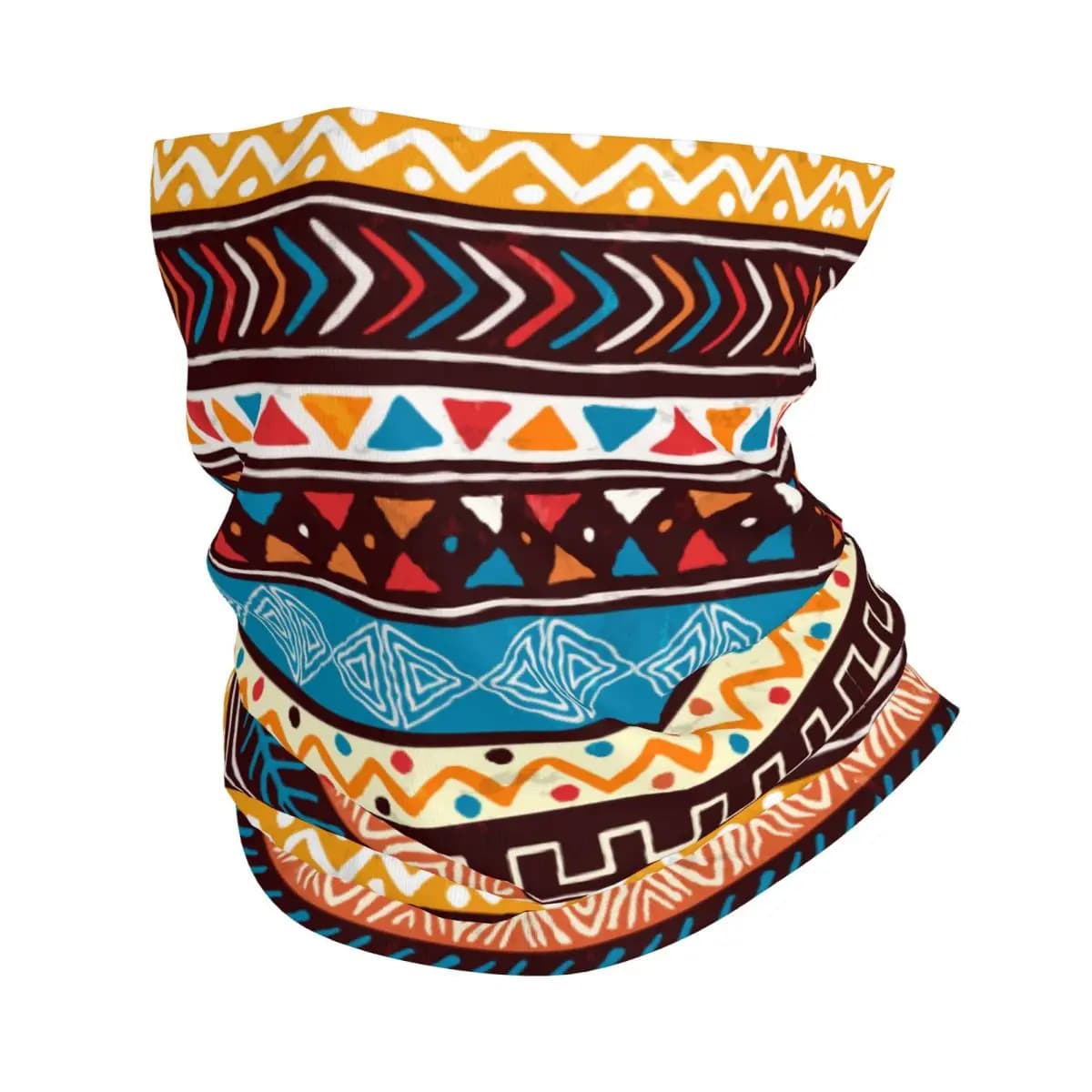 African Art Tribal Pattern Thin Wrap Scarf Bandana Neck Gaiter Face Cover Headband