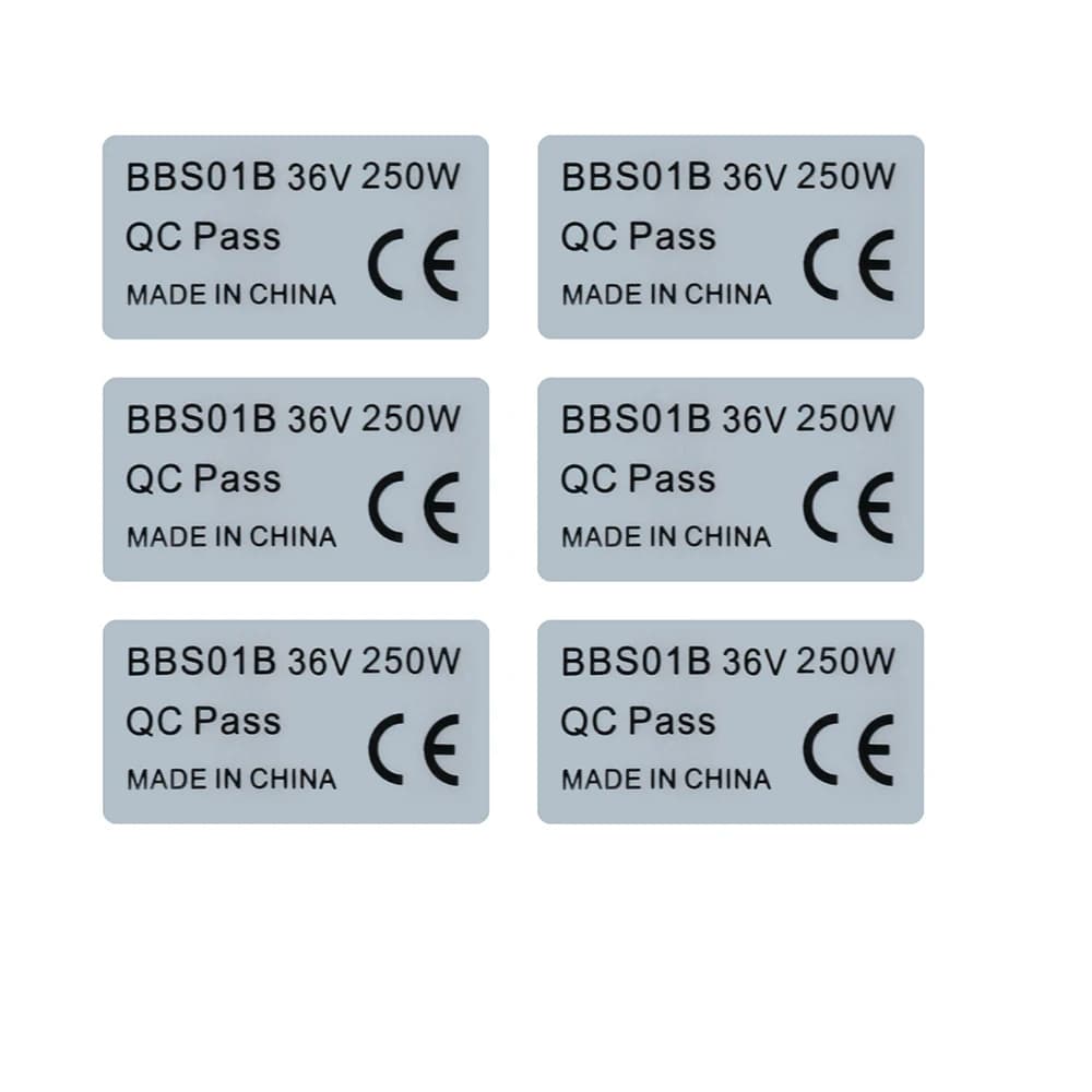 6pcs 36V 250W Stickers Electric Bicycle Sticker for Bafang BBS01B BBS02B BBHD Mid Drive Motor Ebike Accessries
