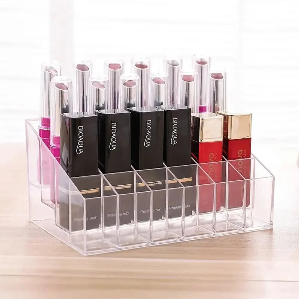 24 Grid Lipstick Holder Acrylic Cosmetics Storage Box Can Store And Sort Lipstick Nail Polish And Jewelry Display Rack