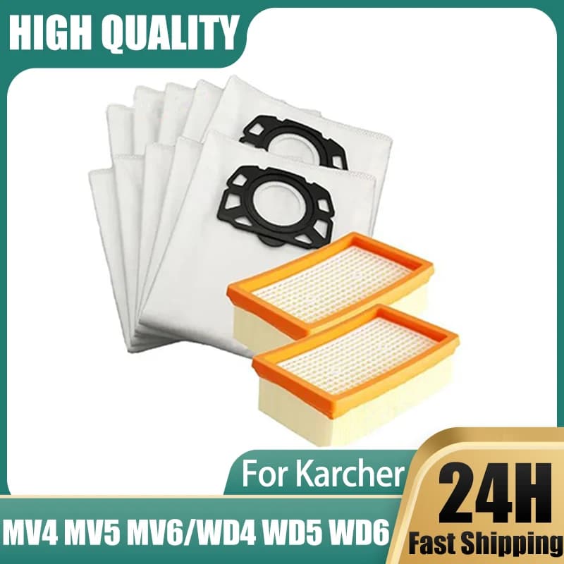 Dust Bags HEPA Filter For Karcher MV4 MV5 MV6 WD4 WD5 WD6 Vacuum Cleaner Replacement Garbage Bag Accessories Spare Parts