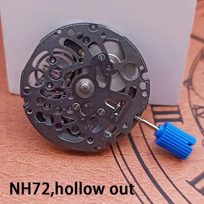 NH72 high precision automatic winding mechanical watch movement hollow design date watch replacement accessories