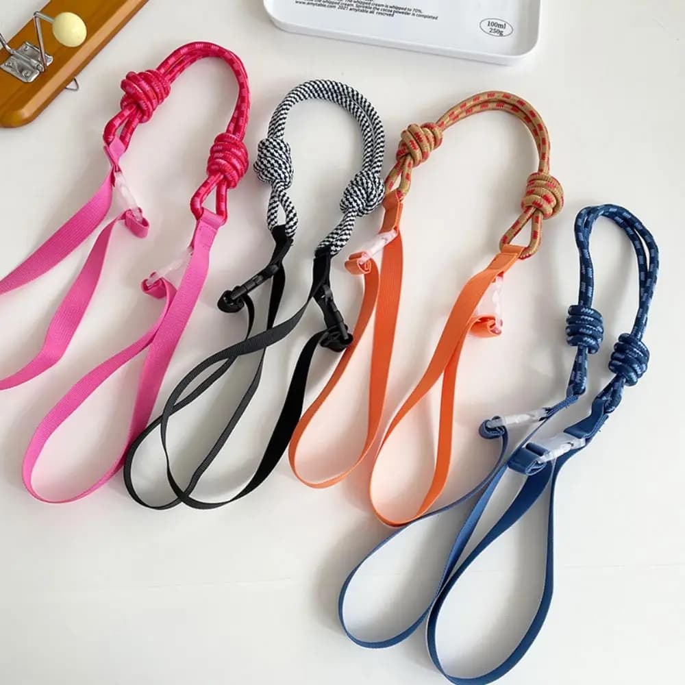 Knitted Small Bag Extension Belt Nylon Strap Wrist Bag Colorful Pull Button Case Shoulder Strap Korean Fashion Bag