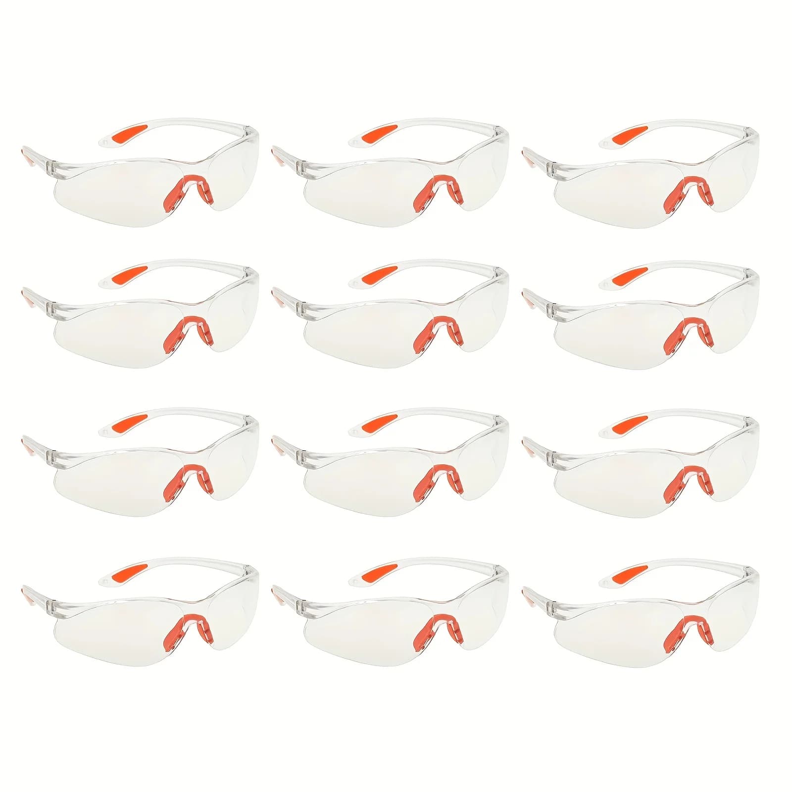 Safety Glasses -12 Piece Pack of Protective Glasses,Safety Goggles Eyewear Eyeglasses for Eye Protection with Clear Plastic Lens