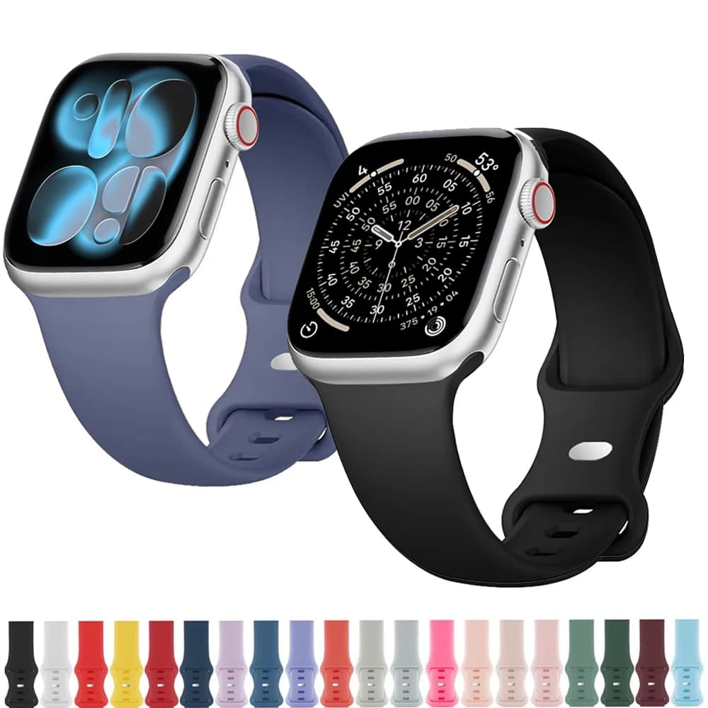 Band for apple watch strap 44mm 40mm 45mm 49mm 41mm 42mm silicone correas bracelet iwatch series 6 7 8 9 ultra 2 se 3 10 11 46mm