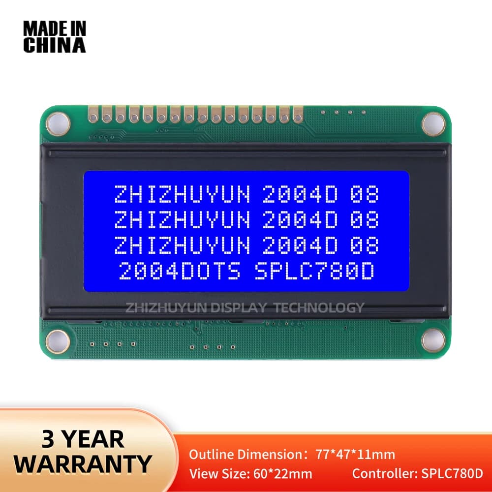 Stable Supply Of Goods 2004D Serial LCD Display Screen Blue Screen LCD Module With Backlight LCM Display Module