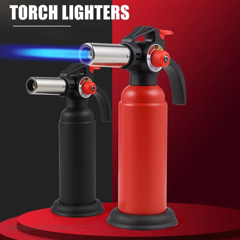 Creative Torch Blue Flame Lighter 1300℃ Adjustable Flame Size One Key Locking Flame Baking Tools