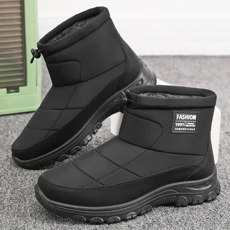Winter Boots High Top Cotton Shoes for Men Thick Velvet Outdoor Snow Boots Waterproof Non-slip Warm Sneakers for Men