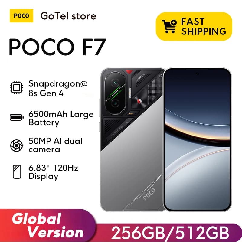 【World Premiere】 POCO F7 5G Clobal Version Smartphone Snapdragon 8s Gen 4 6.83'' AMOLED Display 6500mAh Battery 90W Charge NFC
