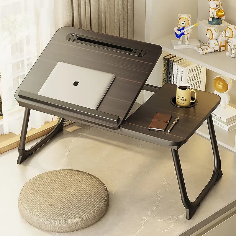 Laptop Desk for Bed Couch, Portable Lap Desk/ Stand for Laptop, Small Adjustable Foldable Bed Table for Laptop and Writing