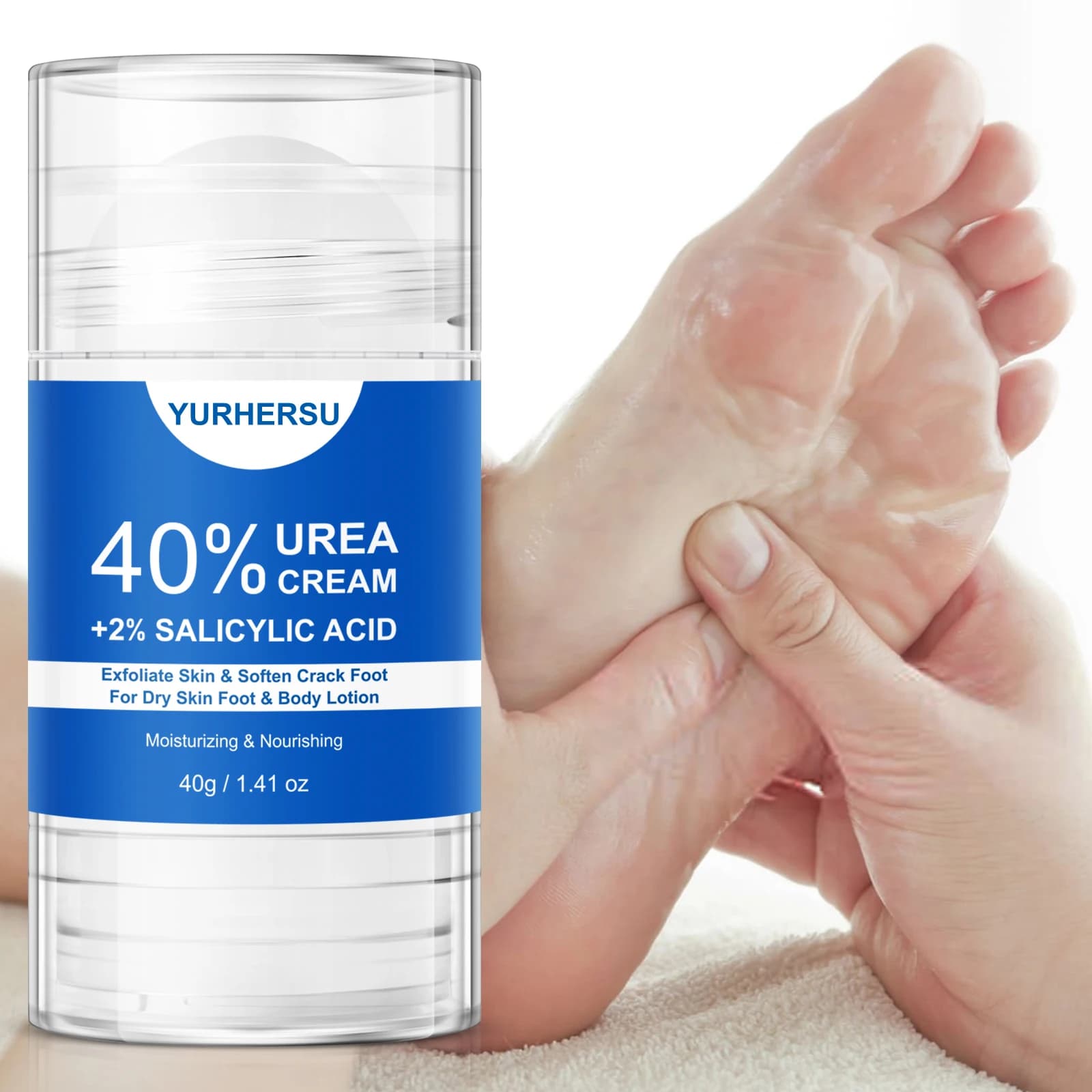 40% Urea Foot Cream Stick - Moisturizing & Exfoliating Cracked Heel Repair Deep Hydration for Dry Feet Long protect