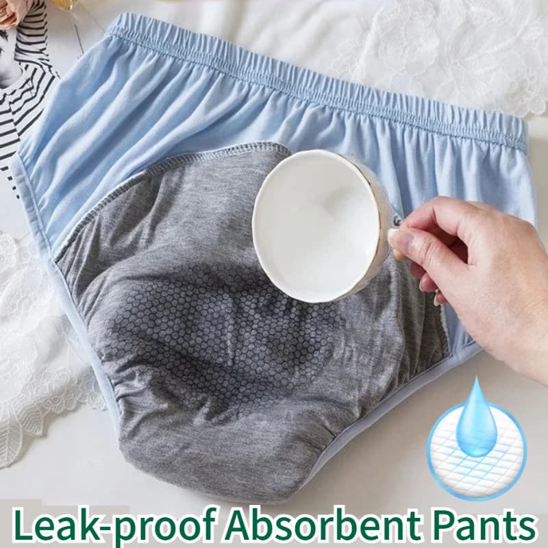 Cotton Washable Leak-proof Pants Adult Diapers Underwear, Elderly Graphene Incontinence Pregnancy Lower, Women's Menstrual Cloth