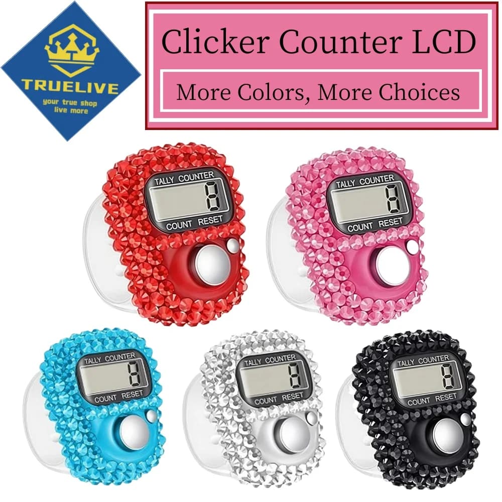 10/5/3/1PCS Finger Clickers For Counting LCD Display Number Clicker Counter LCD Screen Number Tracking Record Ring Clicker Maker
