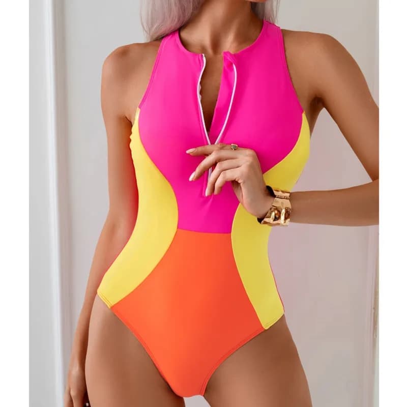 2025 Sexy One Piece Swimsuits Closed Women's Swimwear Sports Surfing For Swimming Wear Body Bathing Suits Beachwear Pool Bather