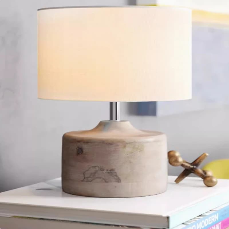 Wood LED Table Lamp French Rustic Bedside Desk Nightstand Lamp for Bedroom Living Room Office College Bookcase LED Bulb Included