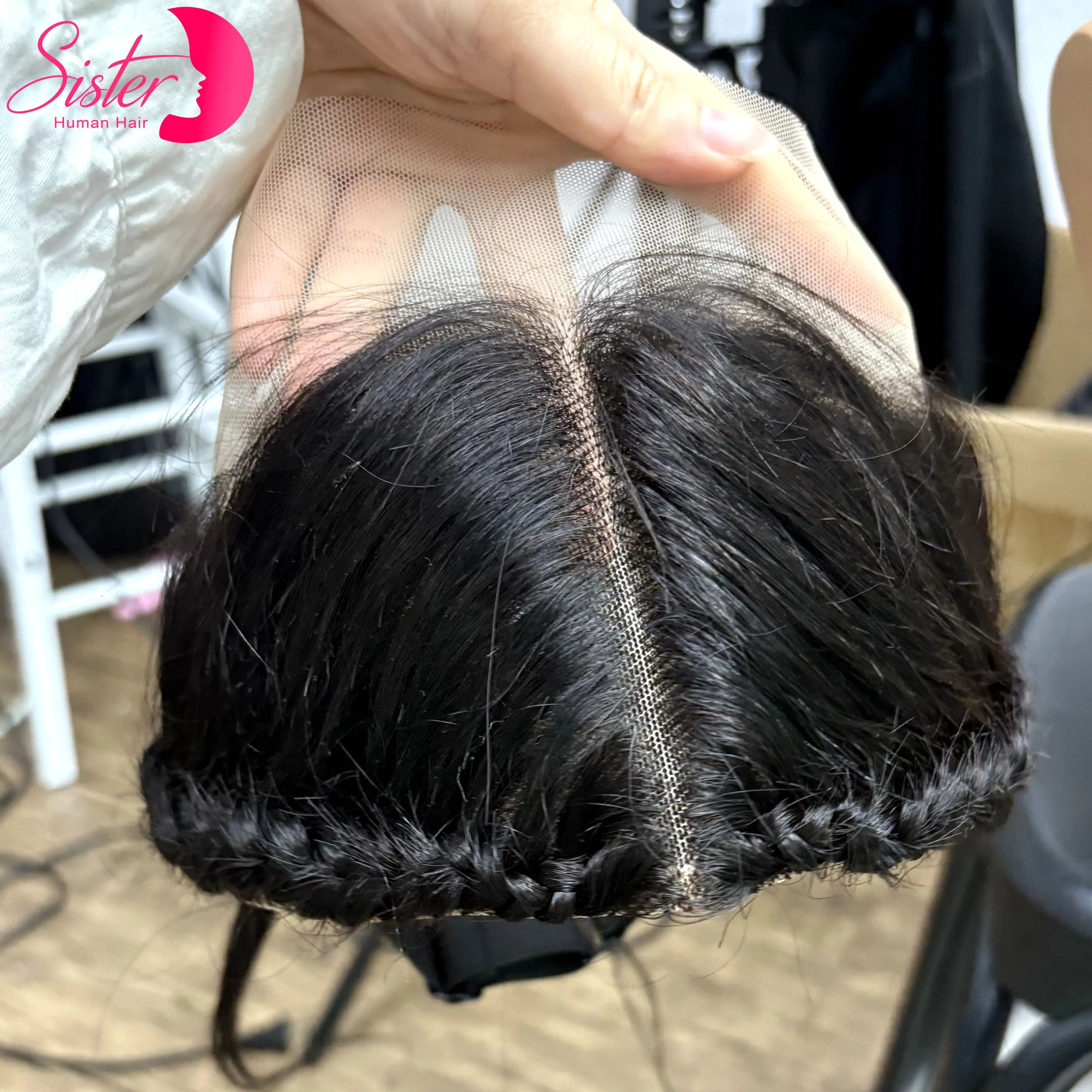 13X4 Transparent Lace Frontal with Braids 10 Inches Natural Burmese Remy Hair Lace Frontal for Women Girls