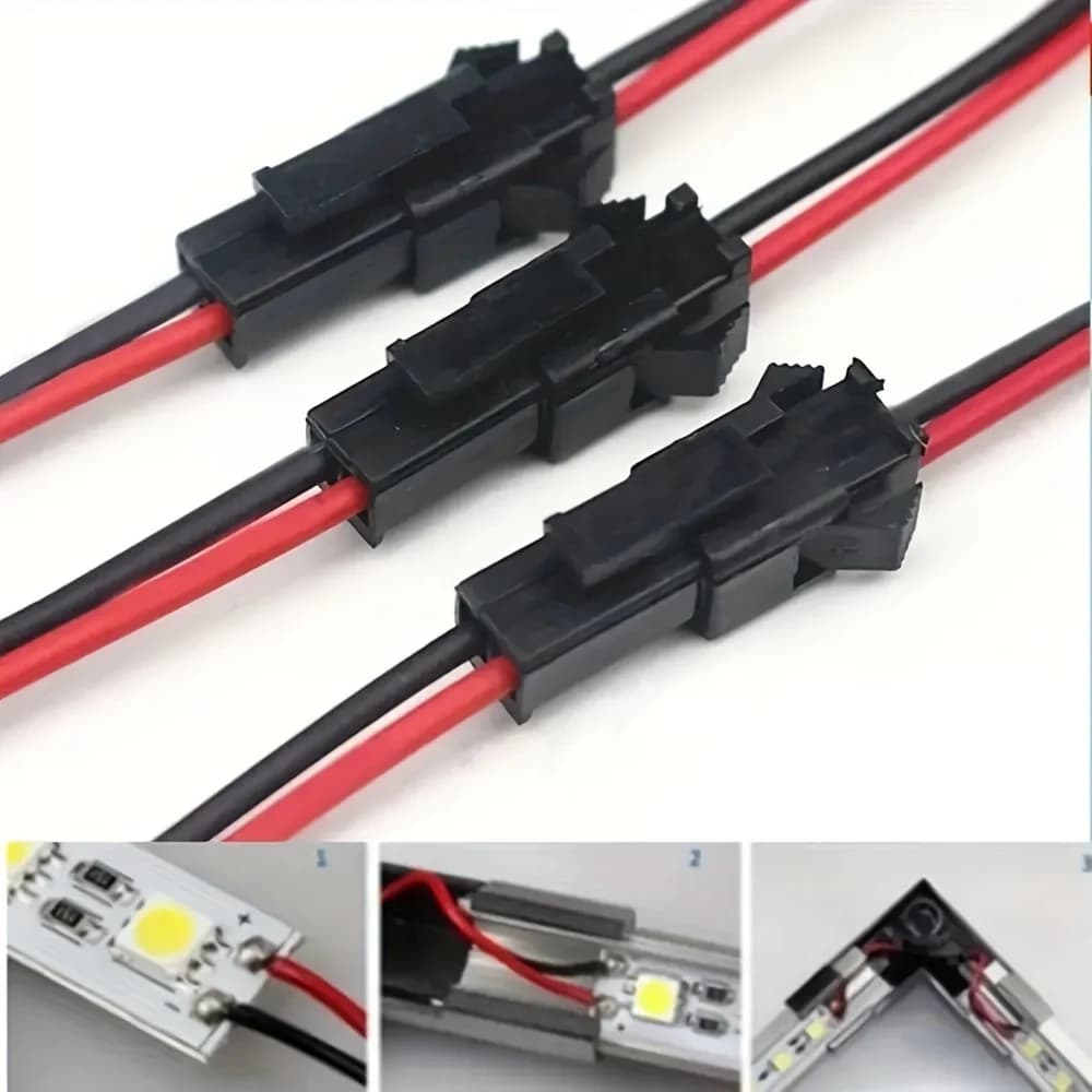 10 Pairs 2Pin Plug Socket Male To Female Wire Connector LED Strips Lamp Driver Connectors Cable Quick Adapter 10