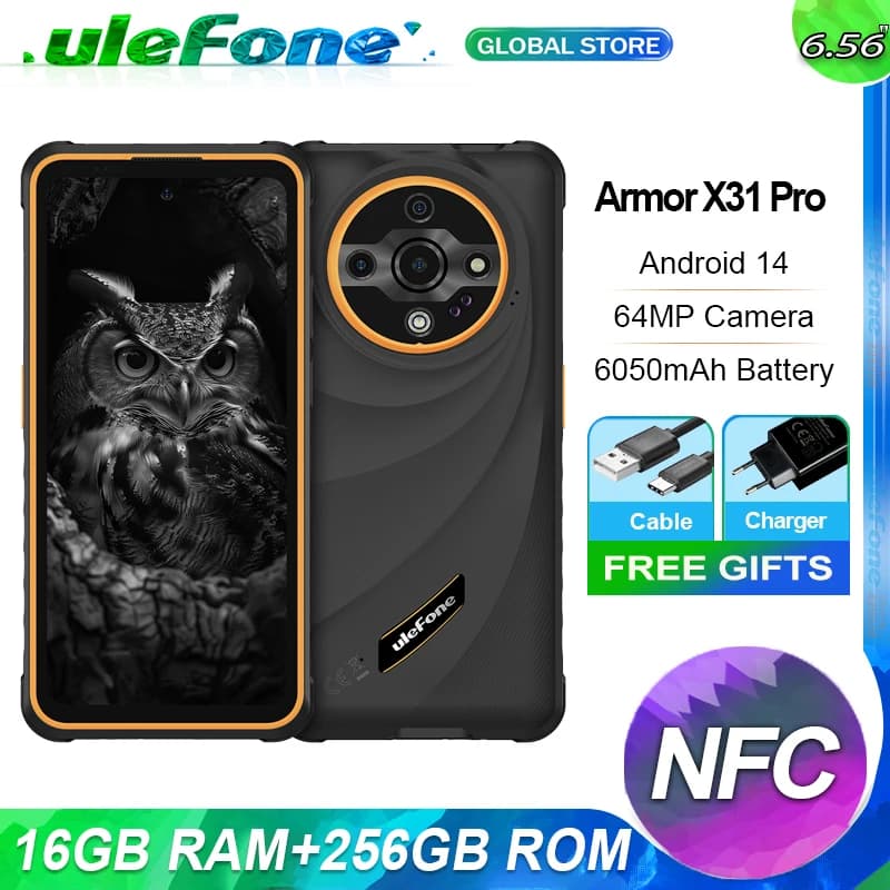 【Brand+】【World Premiere】Ulefone Armor X31 Pro 5G Rugged Phone Android 14 Smartphone 6.56”16GB + 256GB Night Camera 64MP NFC