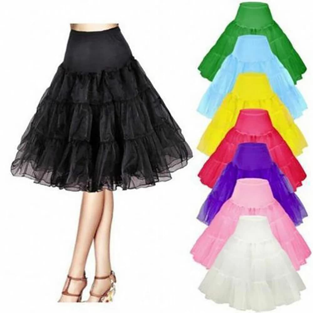 Short Tutu Petticoat Crinoline 50s Swing Vintage Tutu 26" Retro Underskirt Petticoat Fancy Net Rockabilly