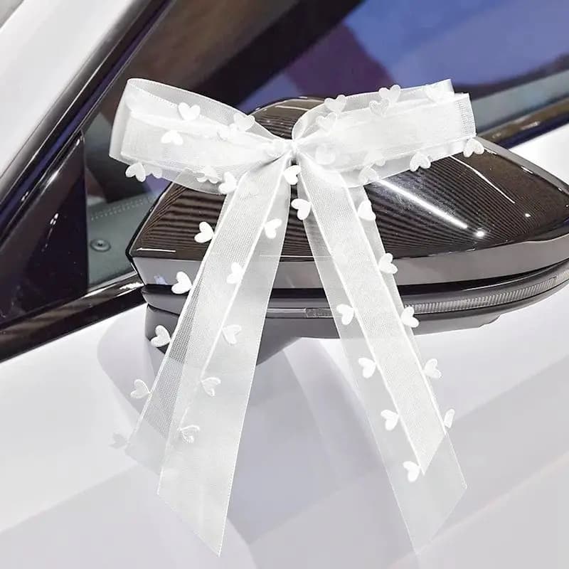 10/30PCS White Ribbon Bowk Wedding Car Bowknot DIY Gift Wrapping Ribbon Bows Romantic Wedding Birthday Party Chair Decorations