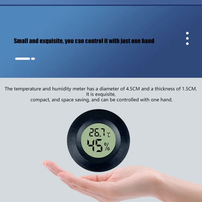 Mini Round Electronic Thermometer Hygrometer Indoor Digital LCD Hygrometer Temperature Humidity Meter Household Merchandises