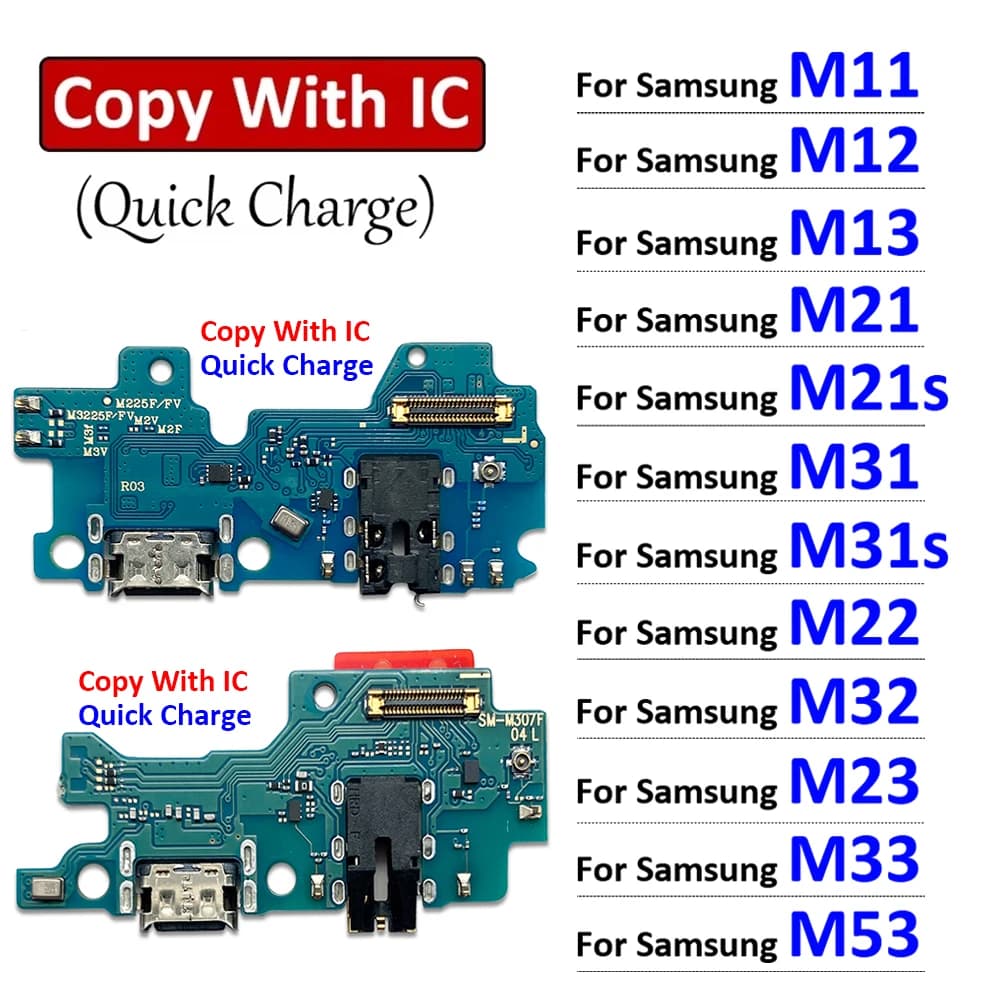 USB Charging Board Port Dock Charger Connector Flex Cable For Samsung M11 M12 M13 M21 M21s M31 M31s M22 M32 M23 M33 M53 4G 5G