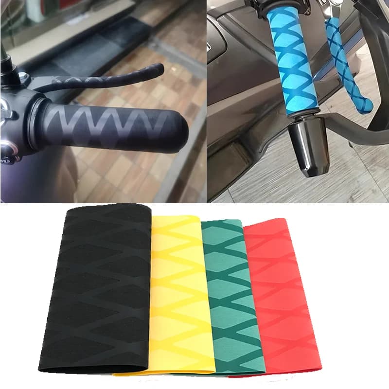 2Pcs Motorcycle Non-slip Heat Shrink Rubber Grip Glove Handlebar Universal Motocross Bicycle Bike Moto Accessories 5 Colors