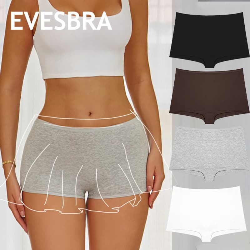 Women Seamless Mide Rise Panties Cotton Underwear Women's Boxer Pants Fashion Seamless Safty Pants Female Breathable Lingerie