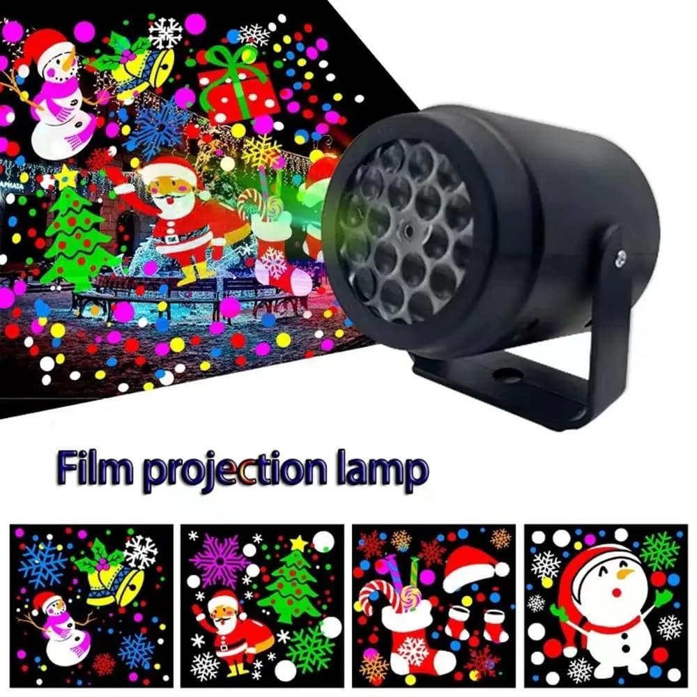 Christmas Snowflake Projector LED Fairy Lights for Bedroom Rotating Dynamic White Snow Projection Lamp Indoor New Year Ornaments