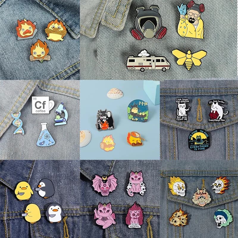 Cute Cartoon Penguin Knife Series Alloy Chest Flower Exquisite Penguin/yellow Duck Animal Emblem Backpack Accessories