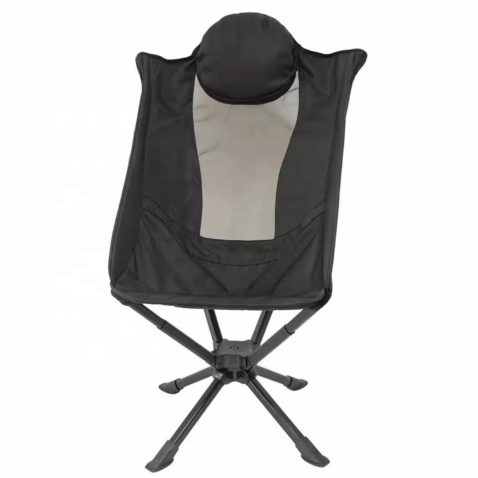 Swivel Chair, Outdoor Portable Folding Chair, Aluminum Swivel Camping Chair Is Easy To Store, Suitable for Beach and Outdoor